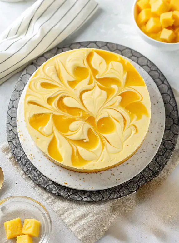 No-Bake Mango Cheesecake Recipe – The Best 3-Step Tropical Dessert 2 image 1 1
