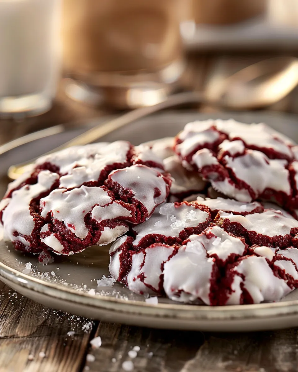 Fudgy Red Velvet Crinkle Cookies Recipe