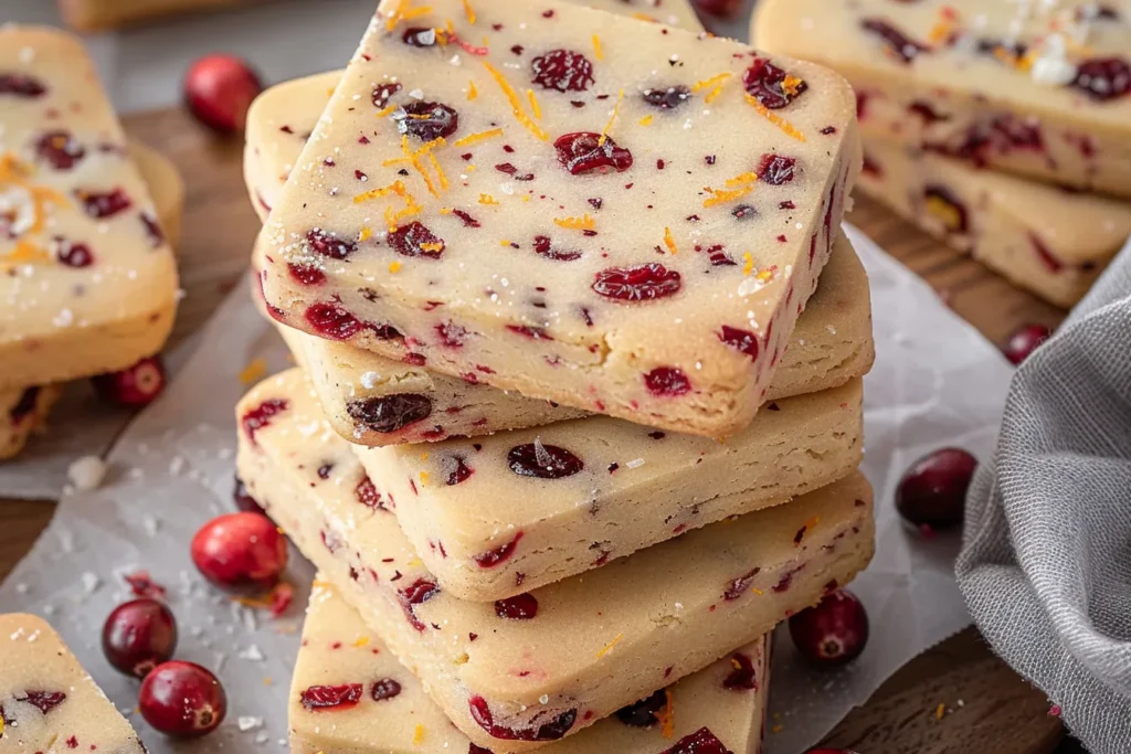 Cranberry Orange Shortbread Cookies