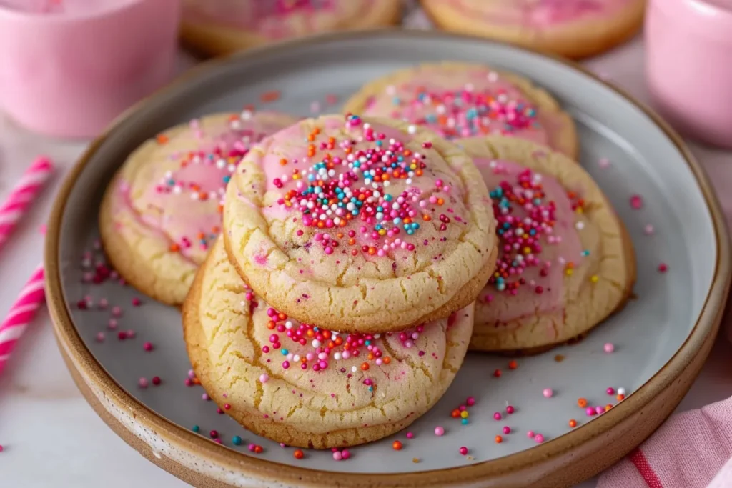 Funfetti sugar cookies for Valentine's Day