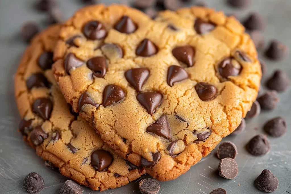 Heart shaped chocolate chip cookies