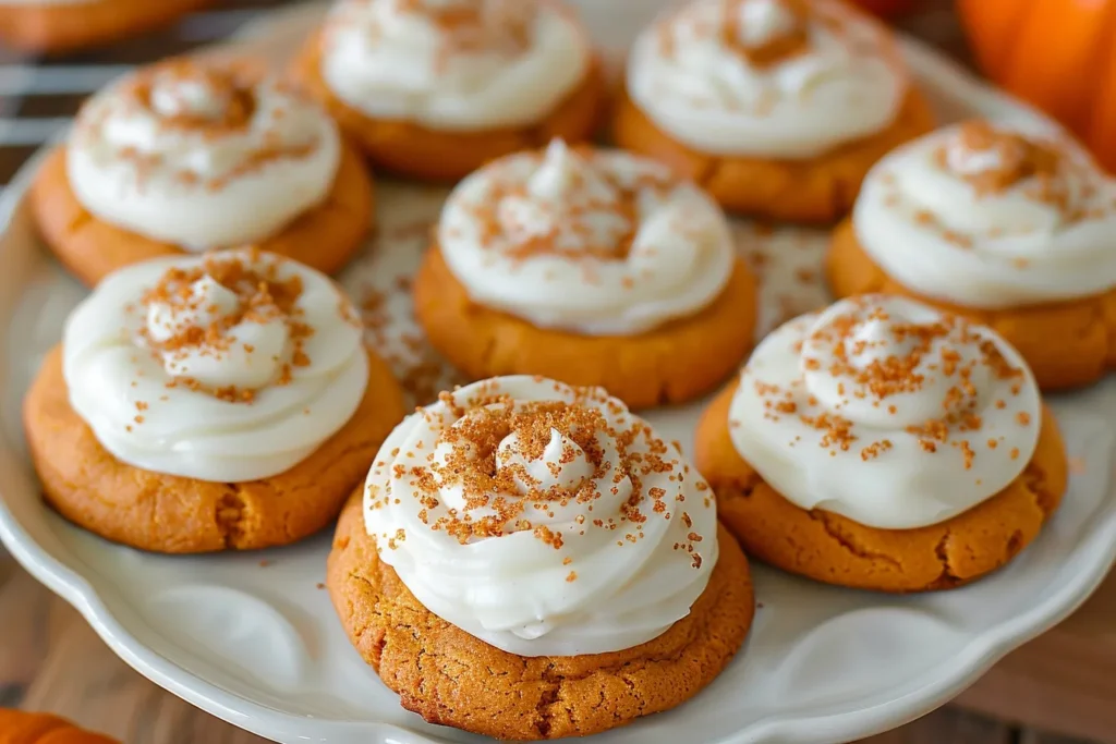 PUMPKIN COOKIES WITH CREAM CHEESE FROSTING