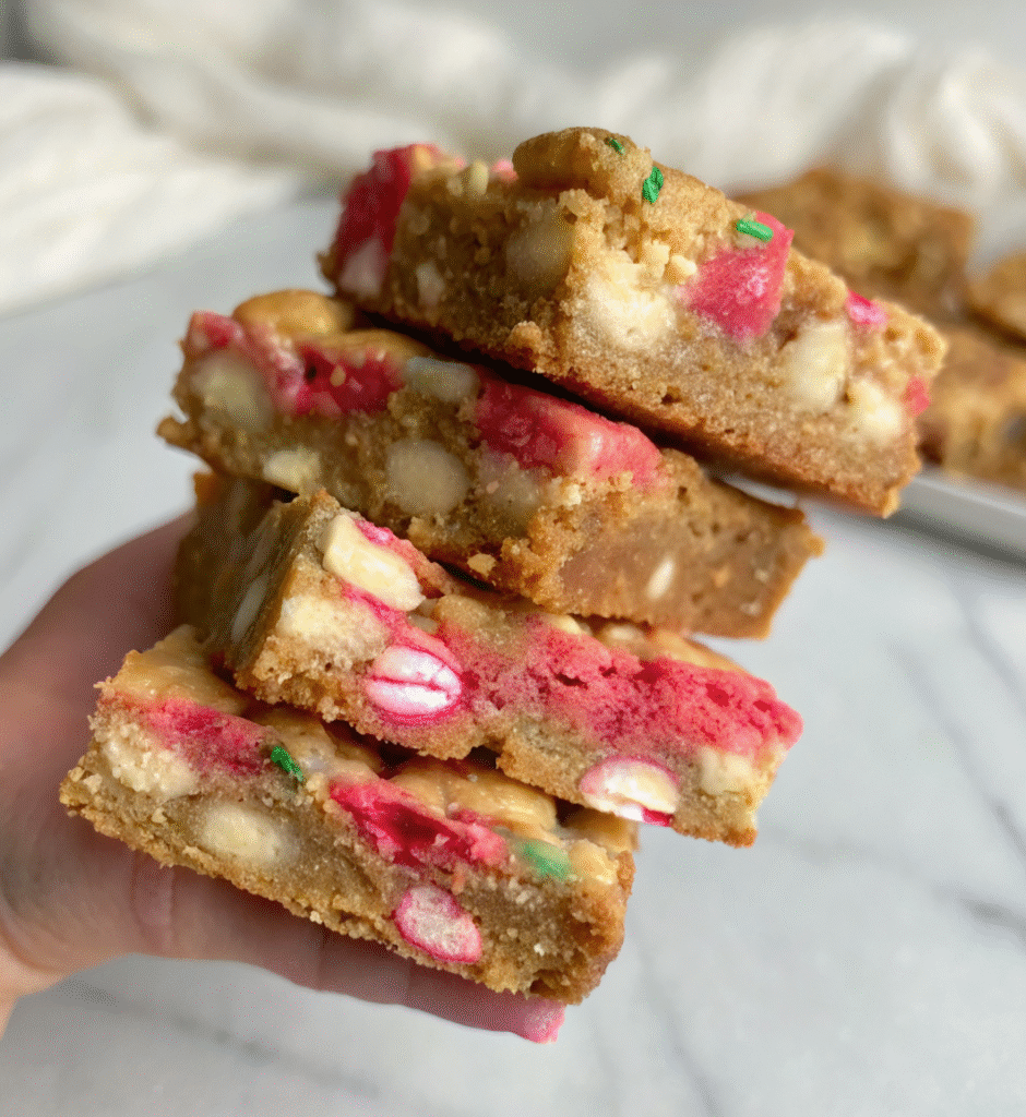 Frosted animal cracker blondies