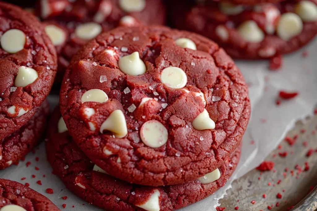 Red Velvet Cookies Made with Cake Mix