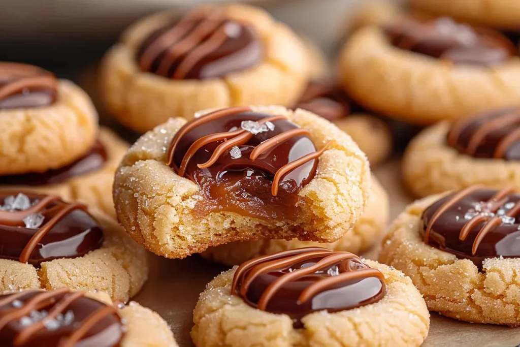 Twix Thumbprint Cookies