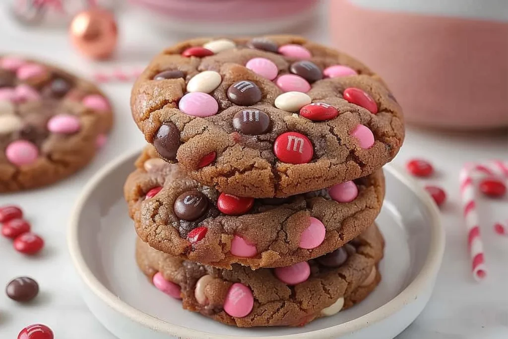Valentine's Chocolate M&amp;M Cookies