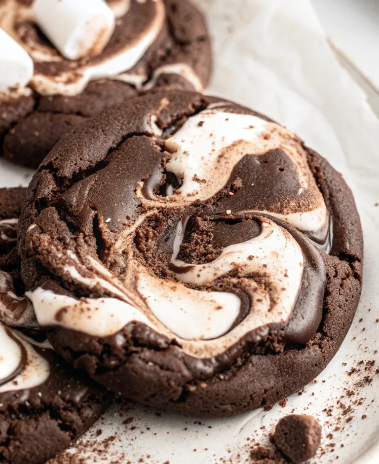 Gooey Chocolate Marshmallow Swirl Cookies