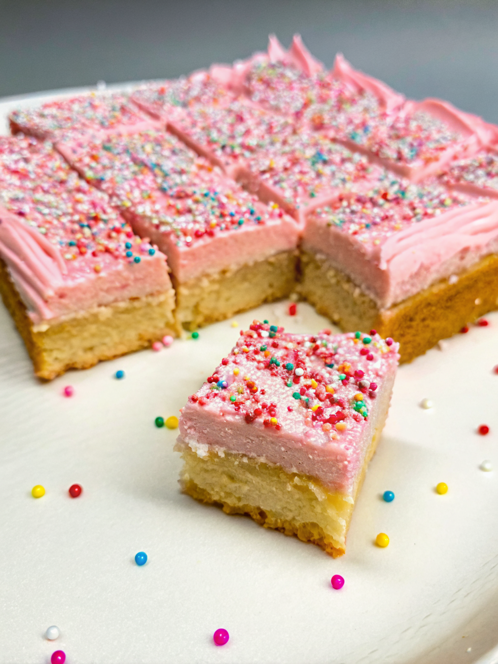 Pink Sugar Cookie Bars