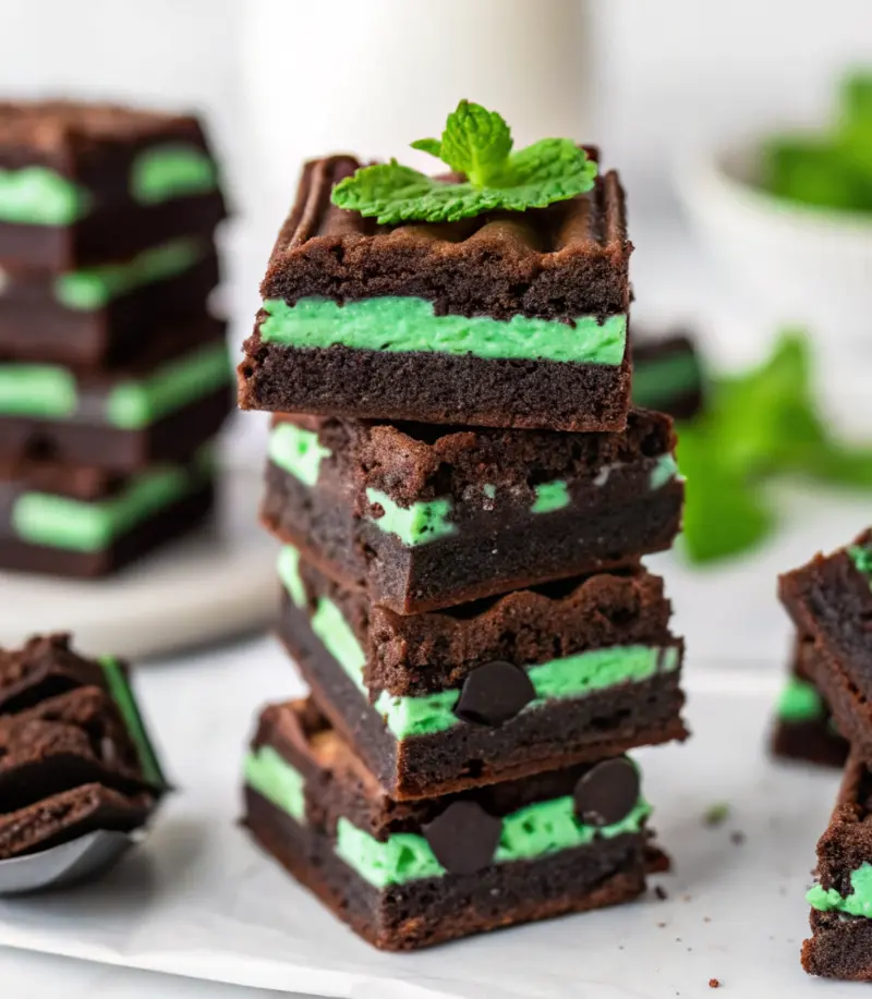 Fudge Mint Oreo Brownies