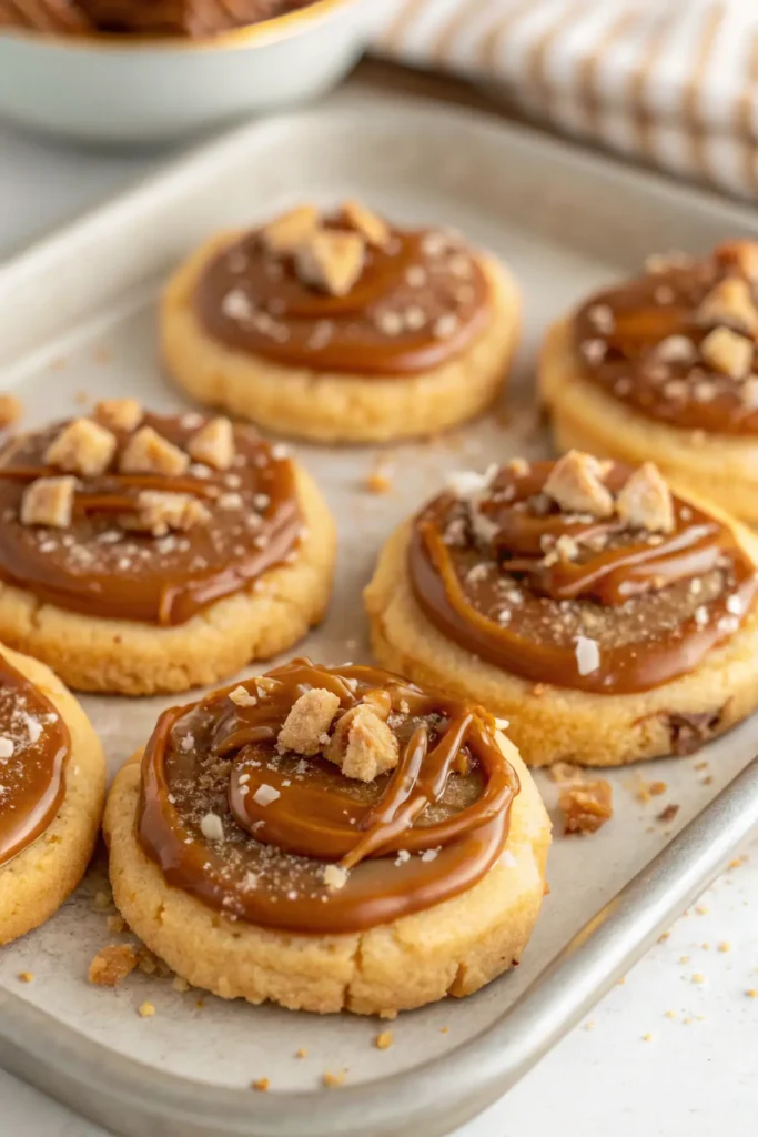 Crumbl Copycat Caramel Shortbread Cookies