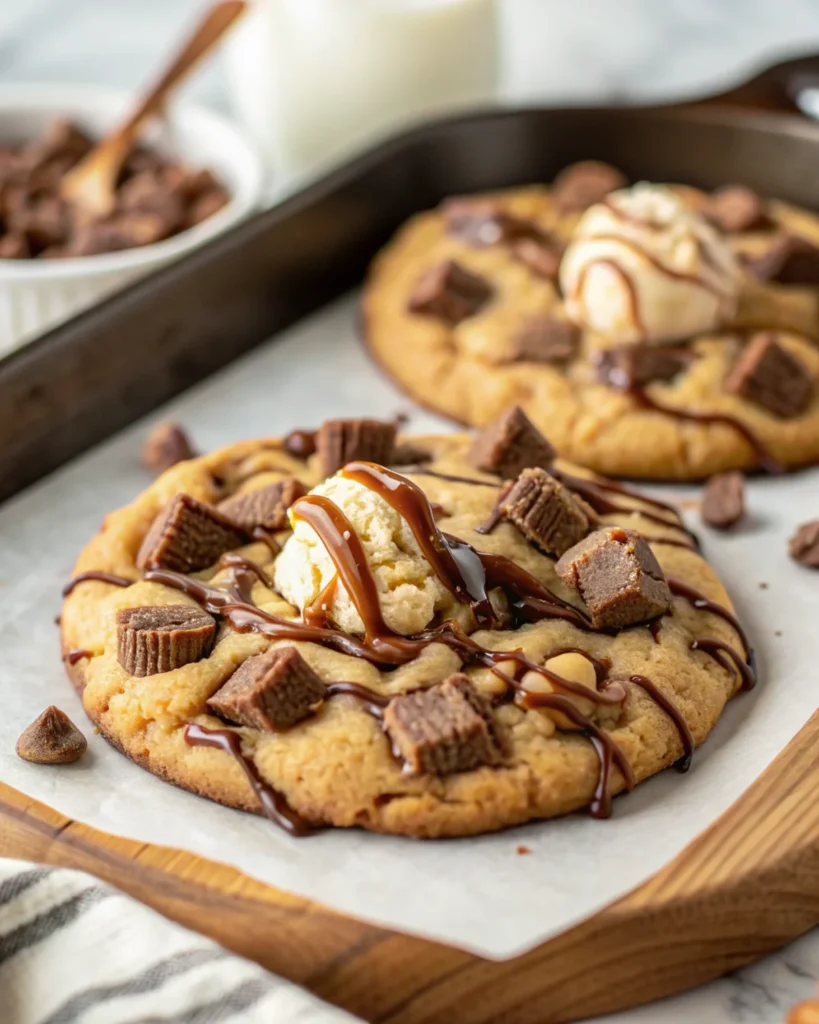 Peanut Butter Cup Skillet Cooki