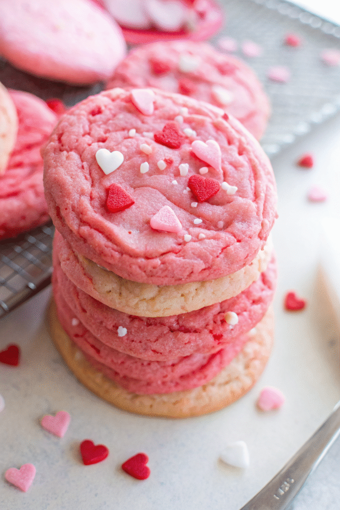 Valentine's Day Cake Mix Cookies