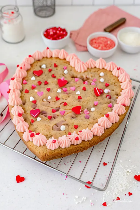 heart shaped cookie cake