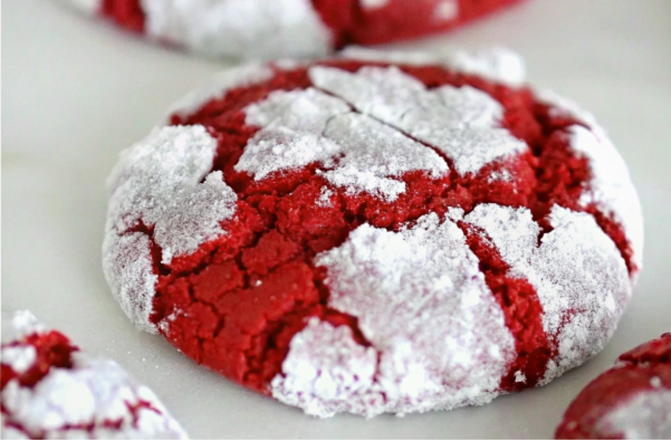 Red velvet gooey butter cookies