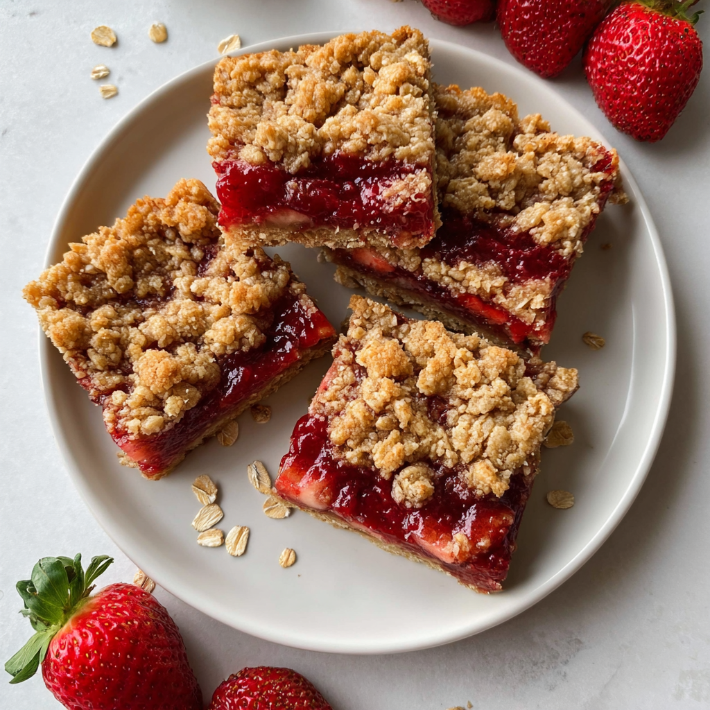 Healthy Strawberry Oatmeal Bars