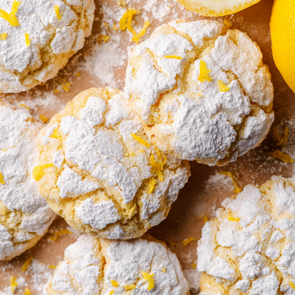 3-Ingredient Lemon Crinkle Cookies